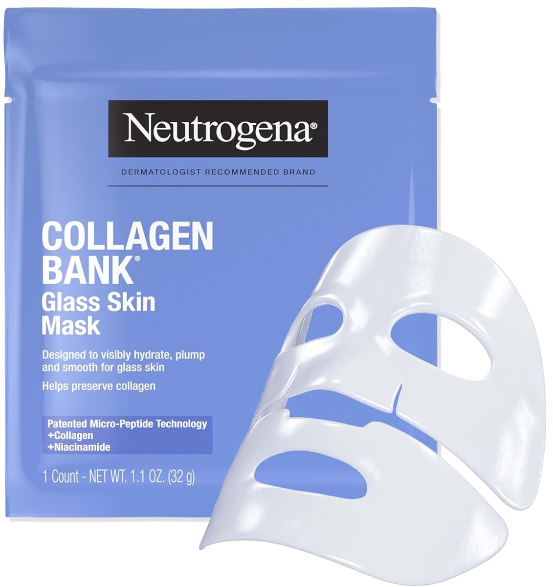 Neutrogena Collagen Bank Glass Skin Hydrogel Face Mask