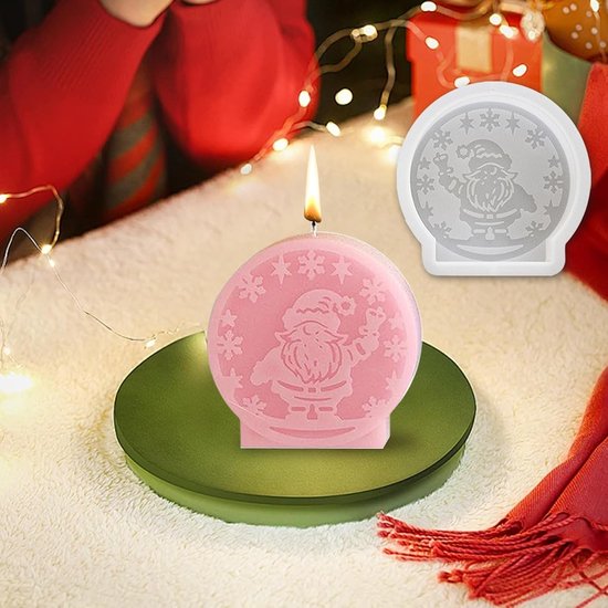 218 stuks siliconen vormen, kerstset, 6 stuks 3D kerstkaarsvorm + 200 waxlonten + 2 houders + 10 stickers, siliconen vorm kerstkaarsen, kerstboomkaarsvorm voor doe-het-zelf geurkaars — afbeelding 2