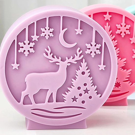 218 stuks siliconen vormen, kerstset, 6 stuks 3D kerstkaarsvorm + 200 waxlonten + 2 houders + 10 stickers, siliconen vorm kerstkaarsen, kerstboomkaarsvorm voor doe-het-zelf geurkaars — afbeelding 3