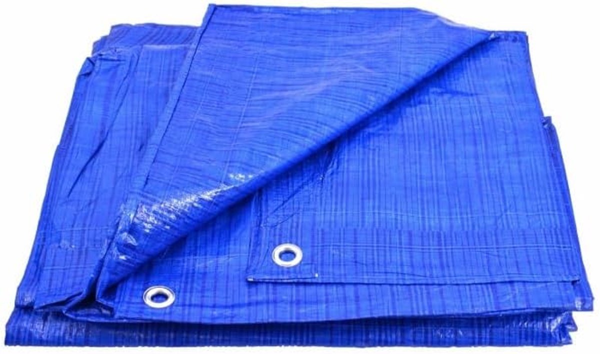 Waterdicht - 3 x 4 m 50 g/m² | Afdekzeil, 3 x 4 m, blauw, waterdicht zeil, beschermend zeil, 50 g/m², dekzeil voor de tuin