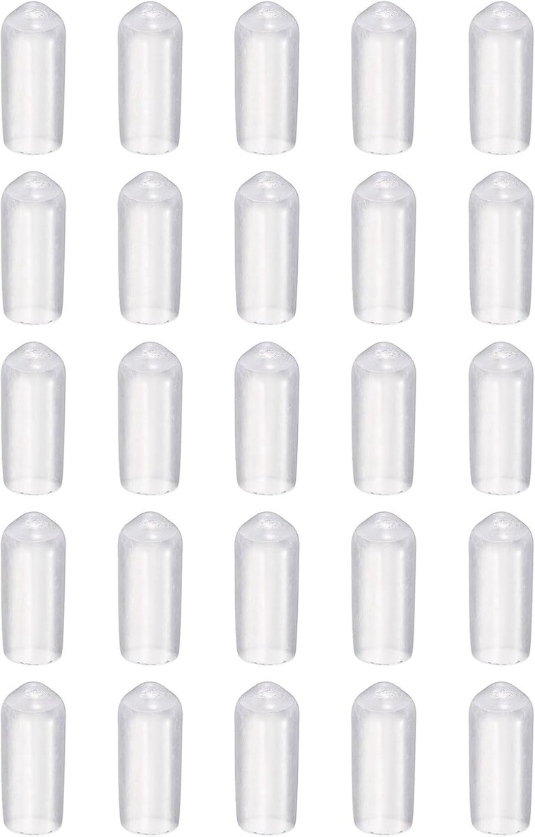 100st Ronde Rubberen Shell 7mm ID Bouthoezen Vinyl Shell Rubber Flexibele Schroefdraad Bescherming Voor Metalen Buizen Staven Bouten, Doorschijnend