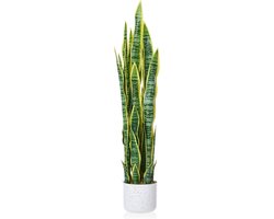 HOERFURIY - Kunstplant Sansevieria 90 cm PEVA - Woonkamer & Kantoor