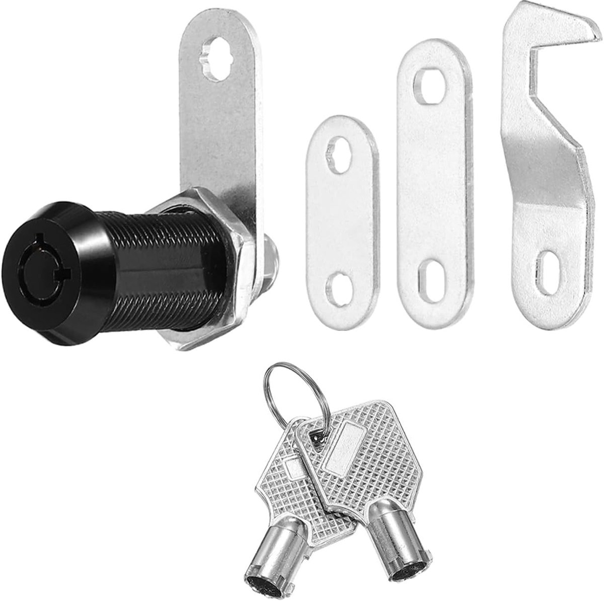 Sloten met Zilveren Sleutels, 1 Pack Zinklegering Cam Lock Cilinder RV Lock Set Gelijk Gesloten Voor Kast RV Lade Opslag Deur Tool Box