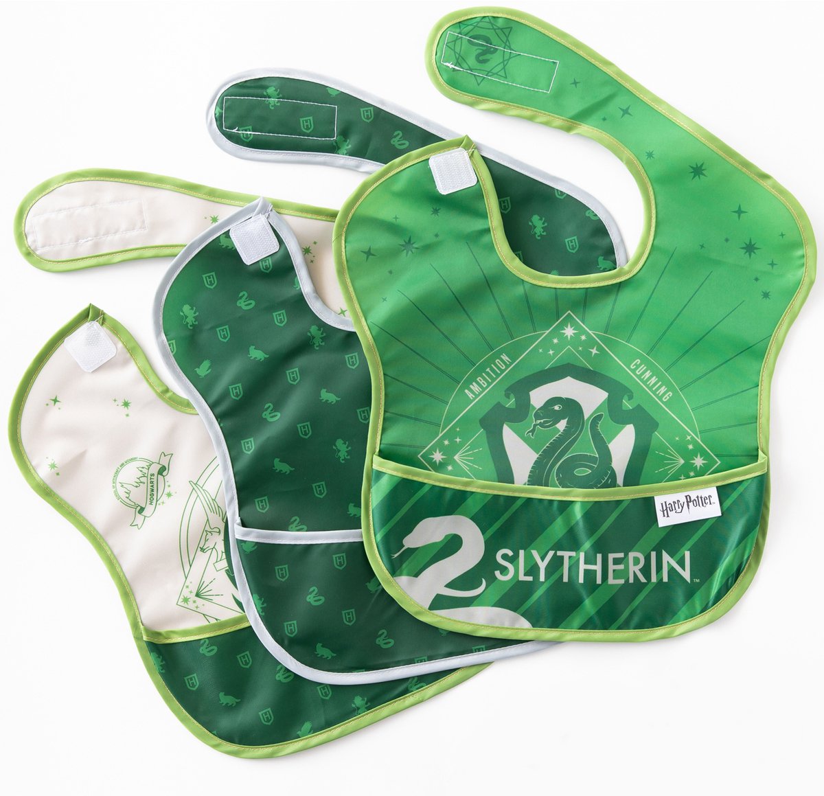 Bumkins - SuperBib® Baby Slab (3 stuks) - Harry Potter™ Slytherin (6-24 maanden)