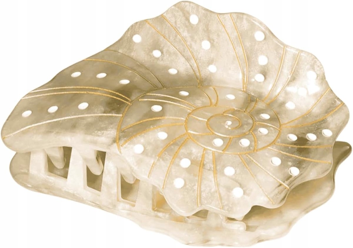 Haarclip met parelmoer, een gouden Nautilus design