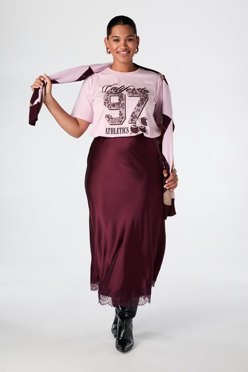 MS Mode Rok Midi rok in satijnlook