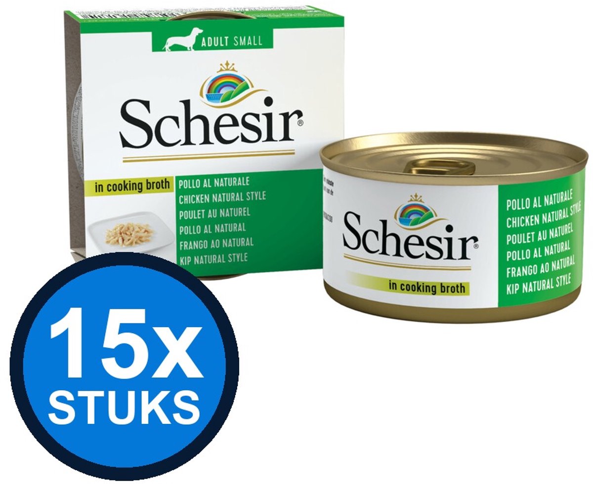 Schesir Schesir hond blik bouillon kip naturel 85gr