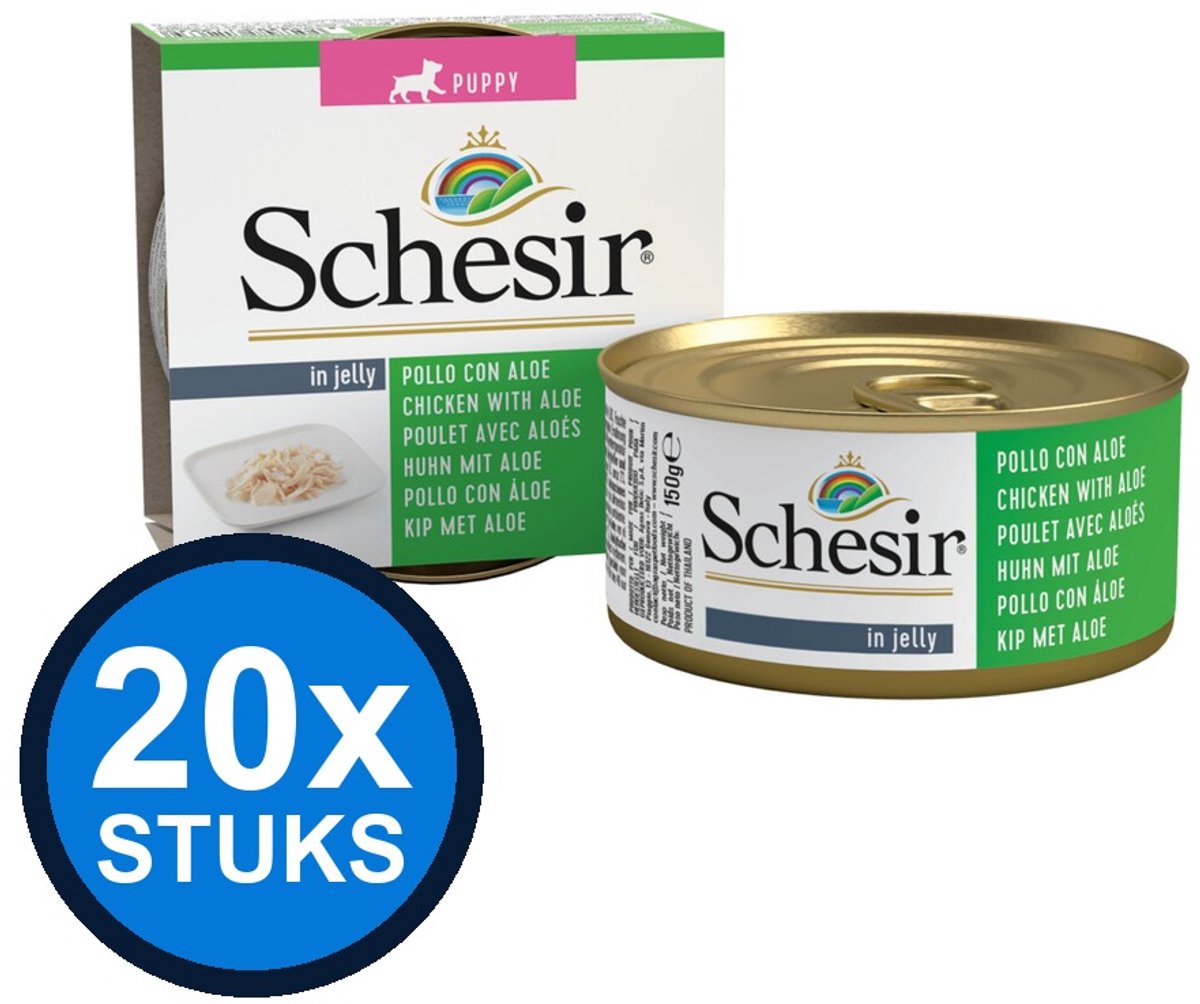 Schesir Schesir puppy blik gelei kip&aloe 150gr