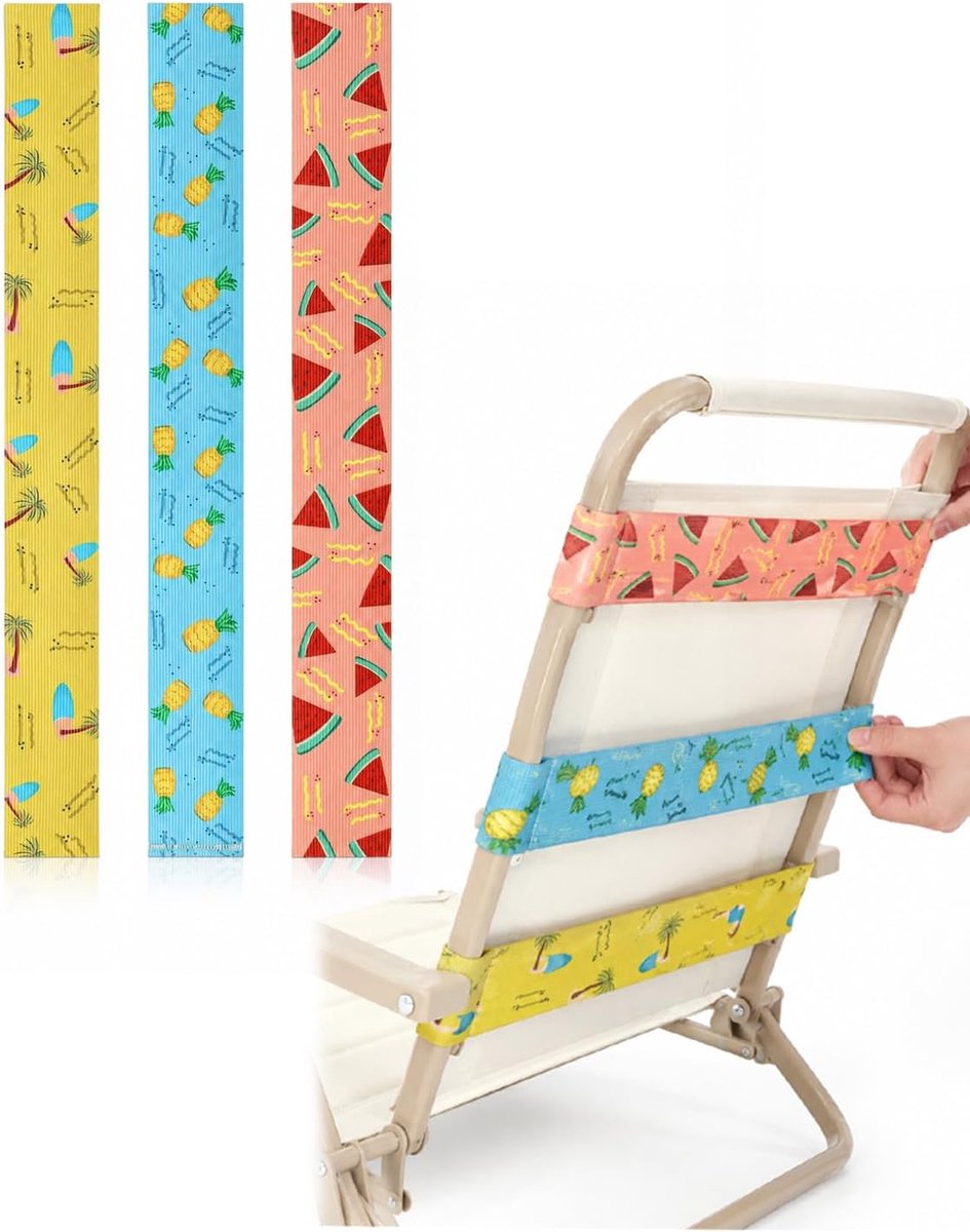 3 stuks 5 x 30 cm, winddichte handdoek van dik rubber, stevig blok tegen de zeebries, pompoen, ananas, kokosnoot