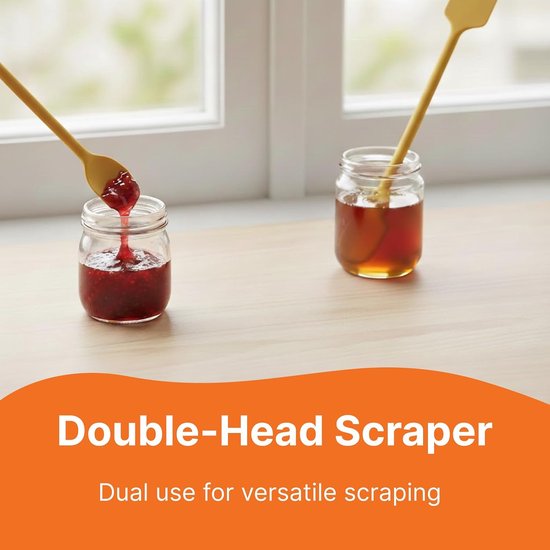 Spatels, dubbele kop, mini-deegschraper siliconen voor kleine containers, siliconen spatel, klein en deegschraper, smal voor glazen, crèmes, jam en cosmetica, siliconen lepel — afbeelding 2
