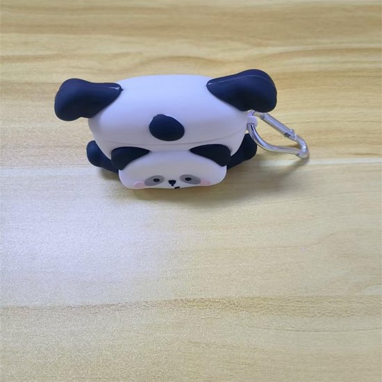 Cartoon 3D Panda Design Oordopjes Hoes voor Airpods pro 3 (2025), Kawaii Siliconen Hoofdtelefoon Beschermhoes voor Air pod pro 3e Generatie met Haak (A) — afbeelding 2