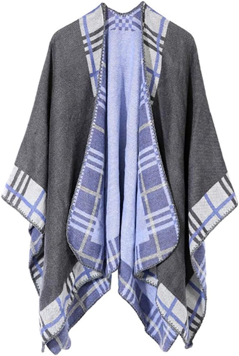 Omslagdoek Vrouwen Omkeerbare Oversized Omslagdoek Open Front Vesten Wolmix Poncho Cape Met Capuchon Voor Lente, Zomer, Winter, Cadeau Voor Vrouwen Sjaal Trui