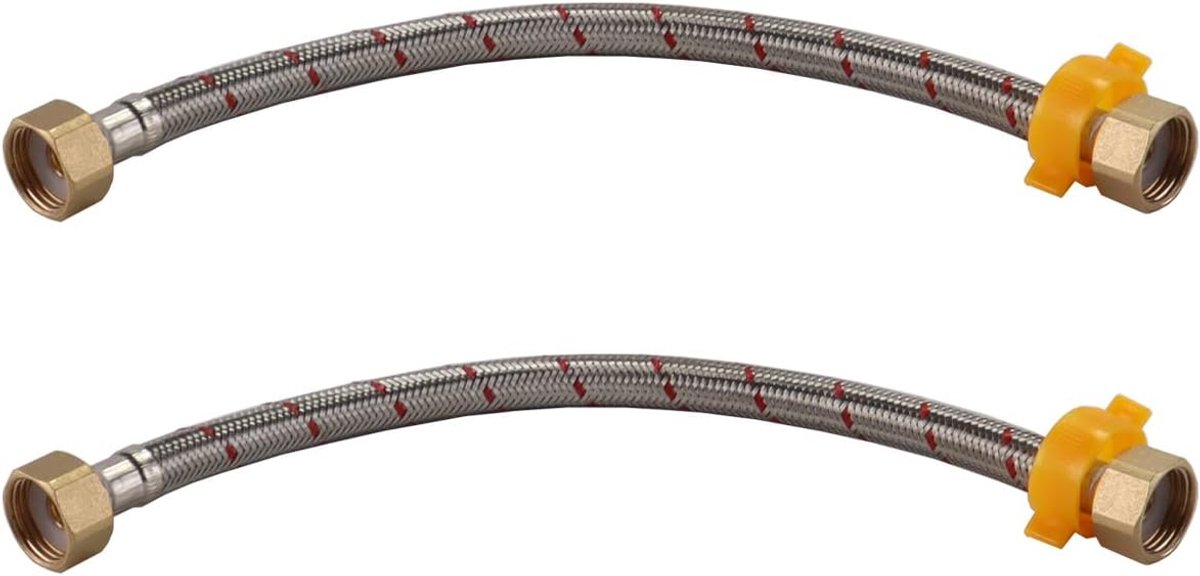 2-pack 300 mm flexibele gevlochten kraaninlaatklepconnector waterleidingfittingen