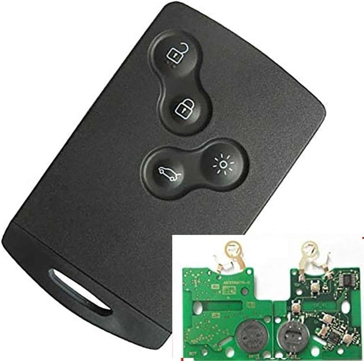 Smartcard 4 toetsen complete kaart met programmeerelektronica, compatibel met Scénic Megane Koleos Clio Laguna Captur 433MHz PCF7952 ProPlip