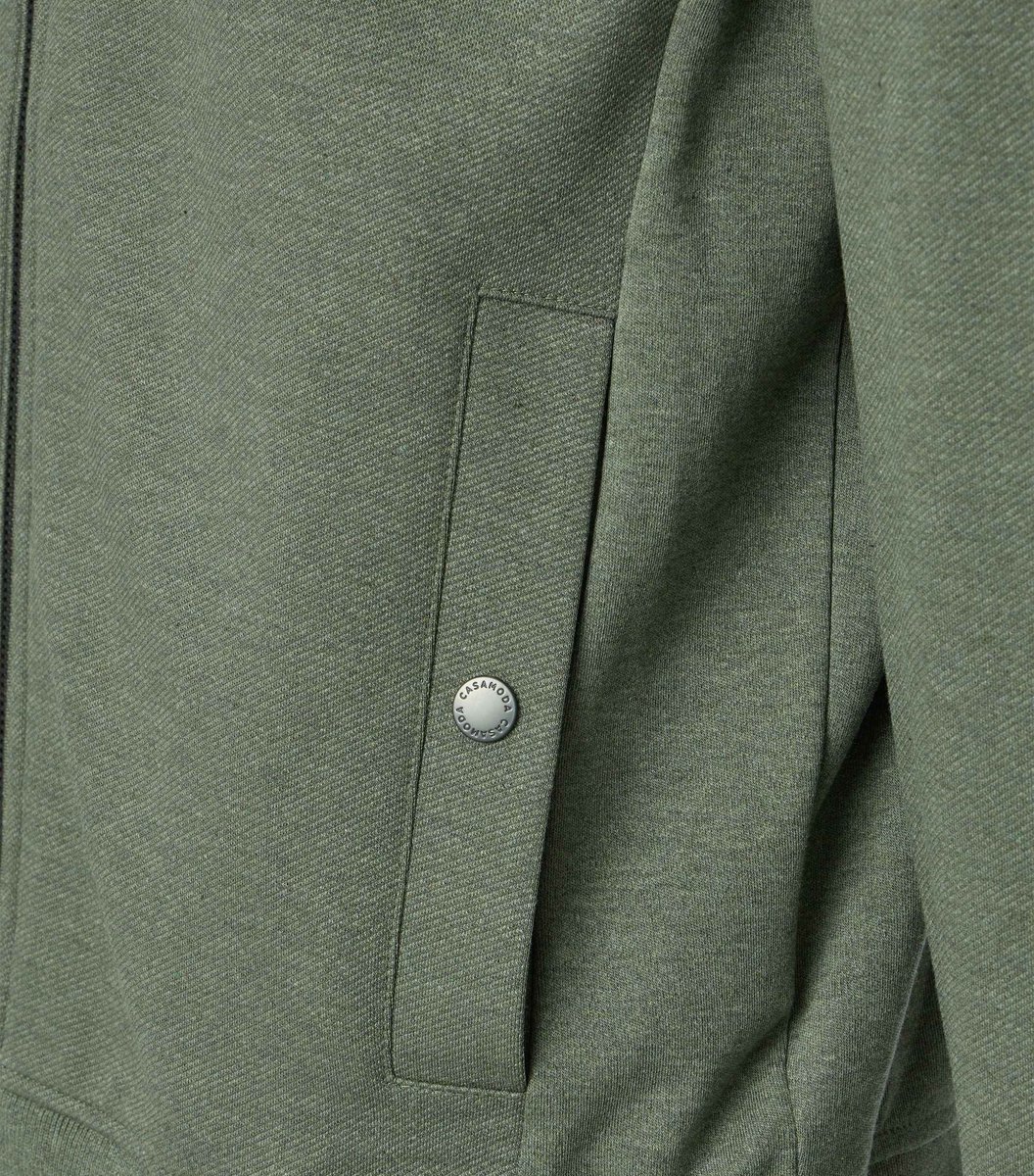 CASA MODA comfort fit sweatvest - olijfgroen