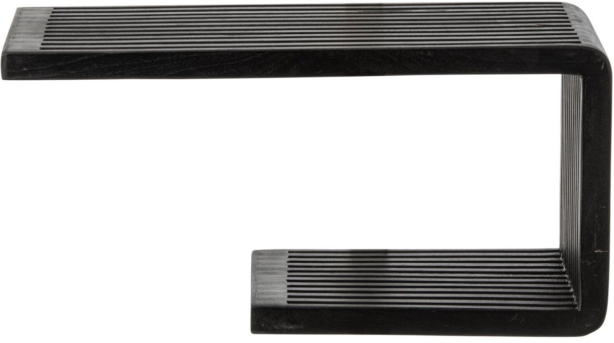 J-Line Wandrek met latten - gerecycled hout - zwart - small