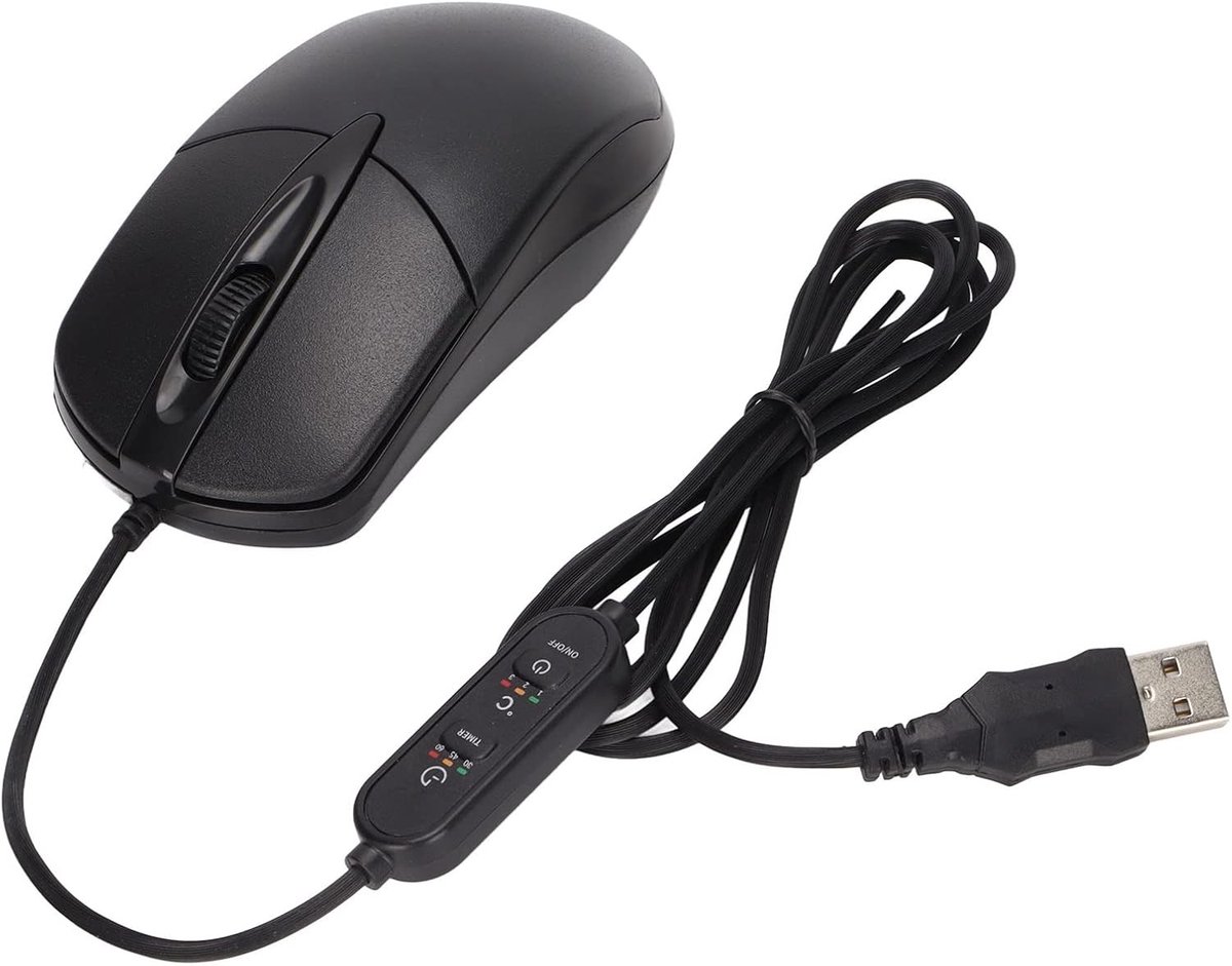 Ergonomische Verwarmde Muis met 3 Instelbare Niveaus, 1600DPI Bedrade Computer Accessoire voor Windows en Laptops