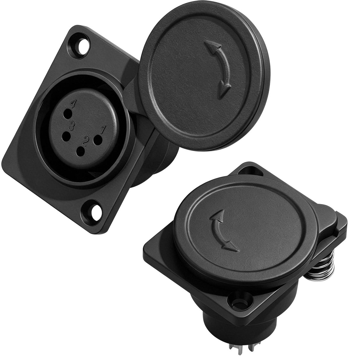SolidKeus - 4-Pin XLR Connector voor Paneelmontage (Set van 2)