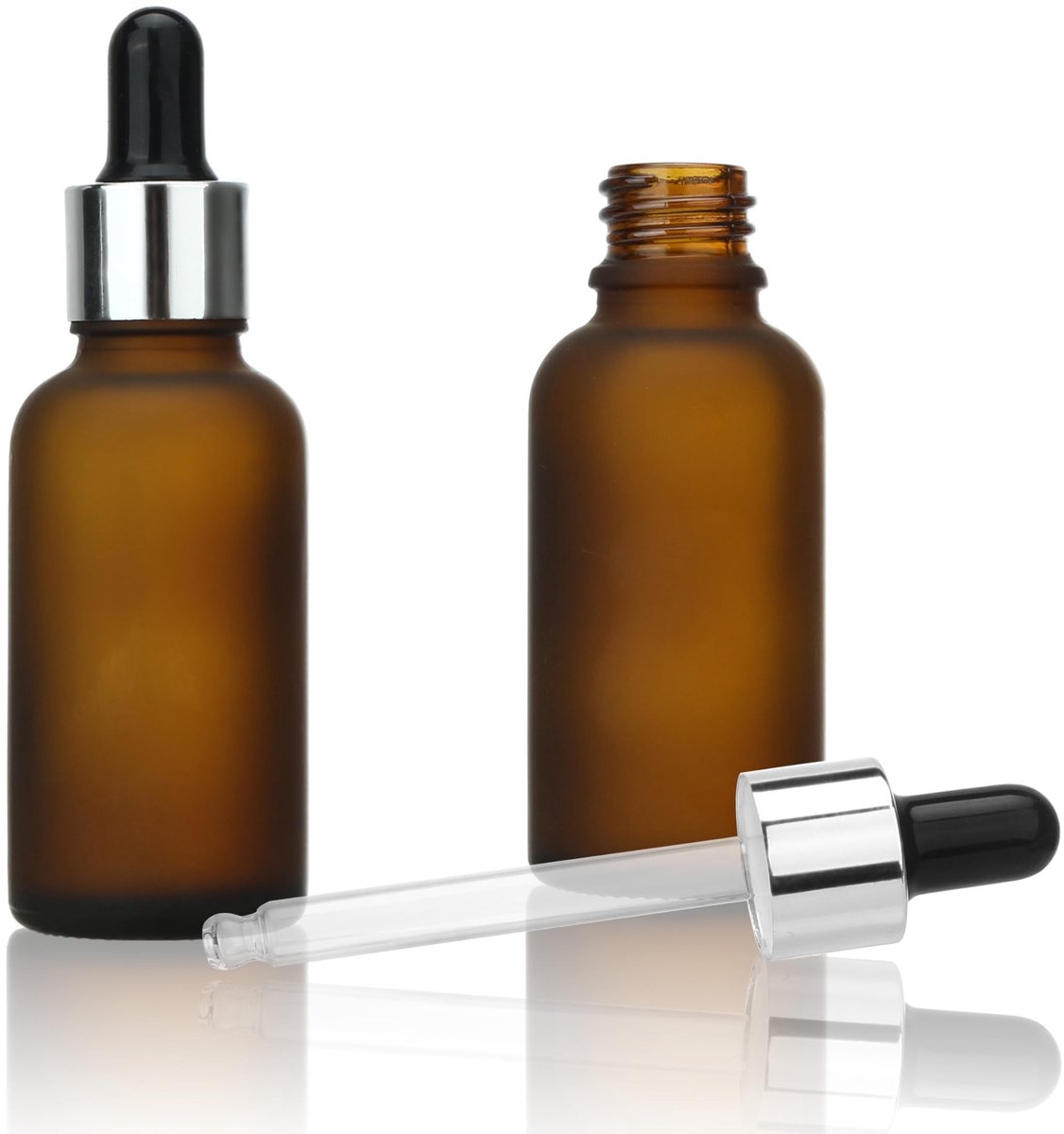 SolidKeus - Set van 20 Lege Frosted Amber Glazen Flessen 30ml