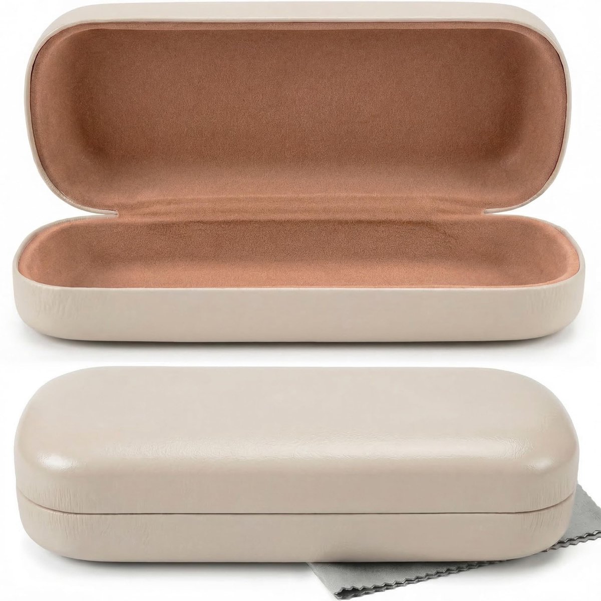 SolidKeus - Hardcase Brilhoes van PU Leer met Microvezeldoekje
