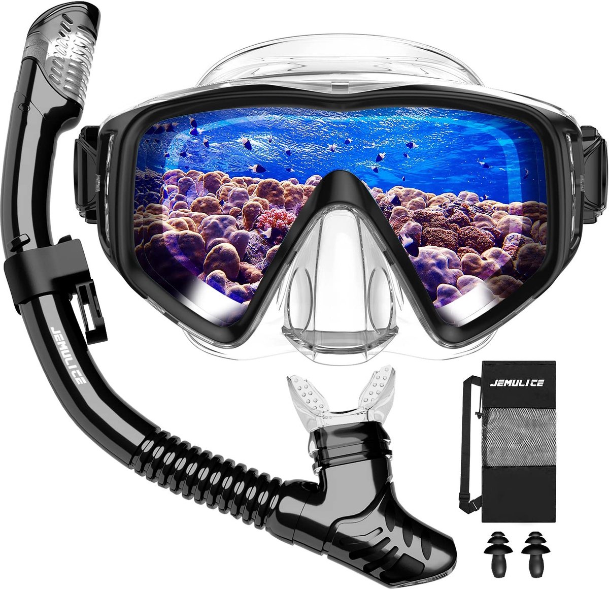 SolidKeus - Snorkelset voor Volwassenen met Duikmasker en Droge Snorkel