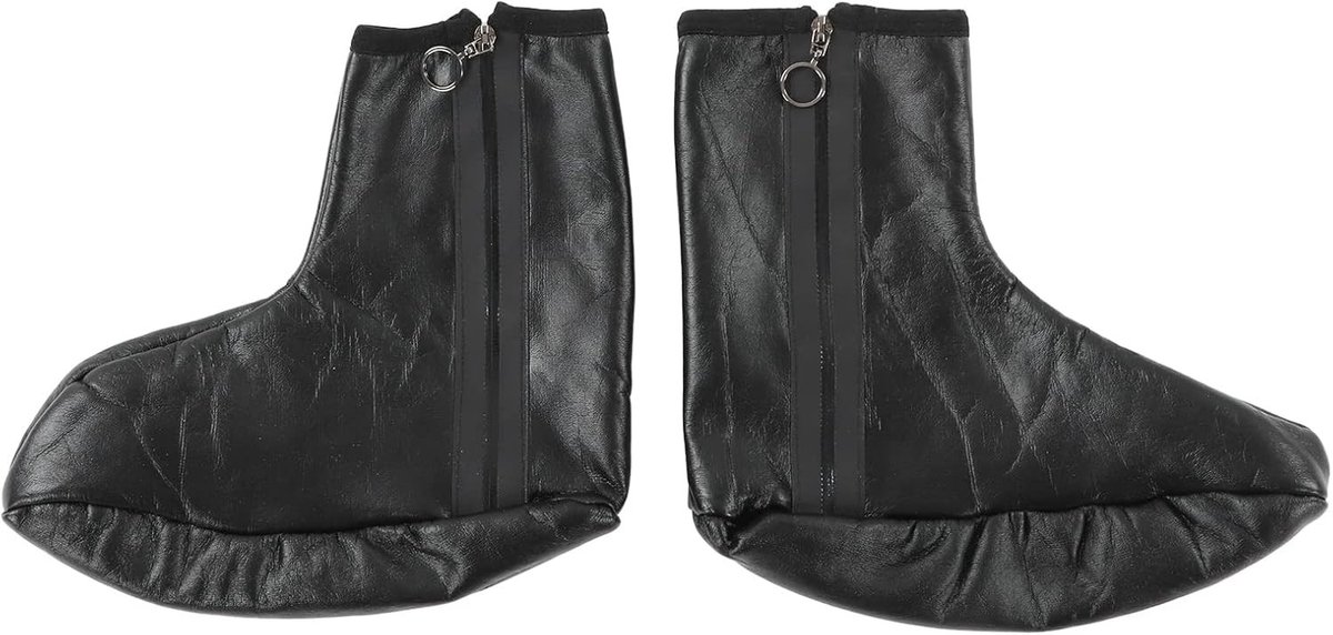 Waterdichte PU Leren Sokjes voor Moslims - Unisex Leren Sokken met Rits voor Gebed en Comfort