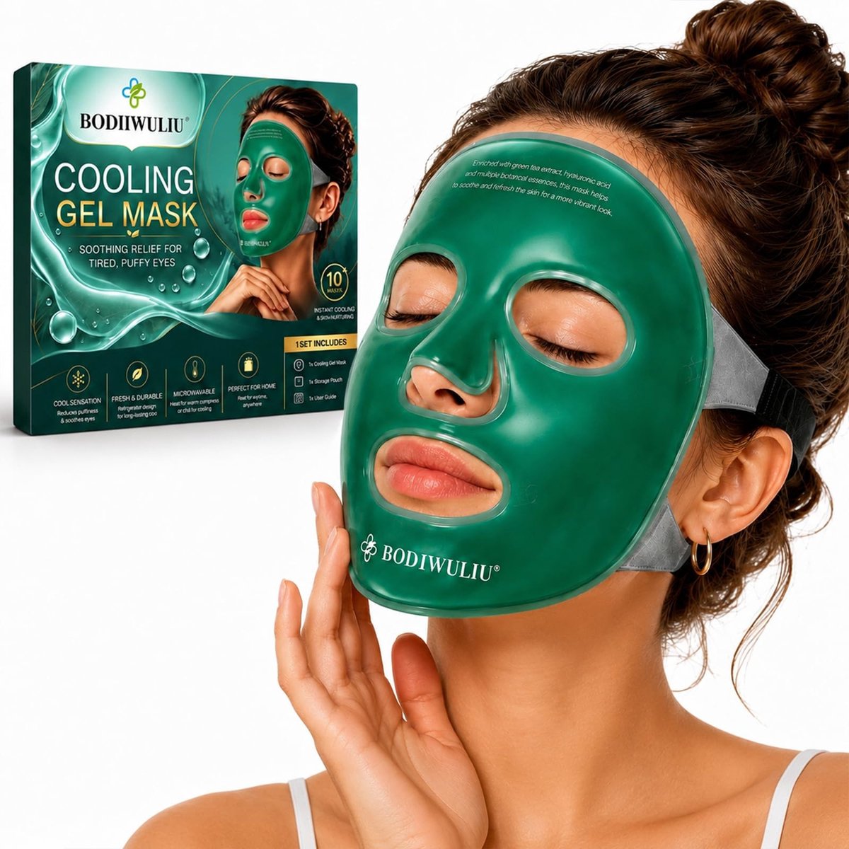 SolidKeus - Groene Koelmasker voor Gezichtsverzorging