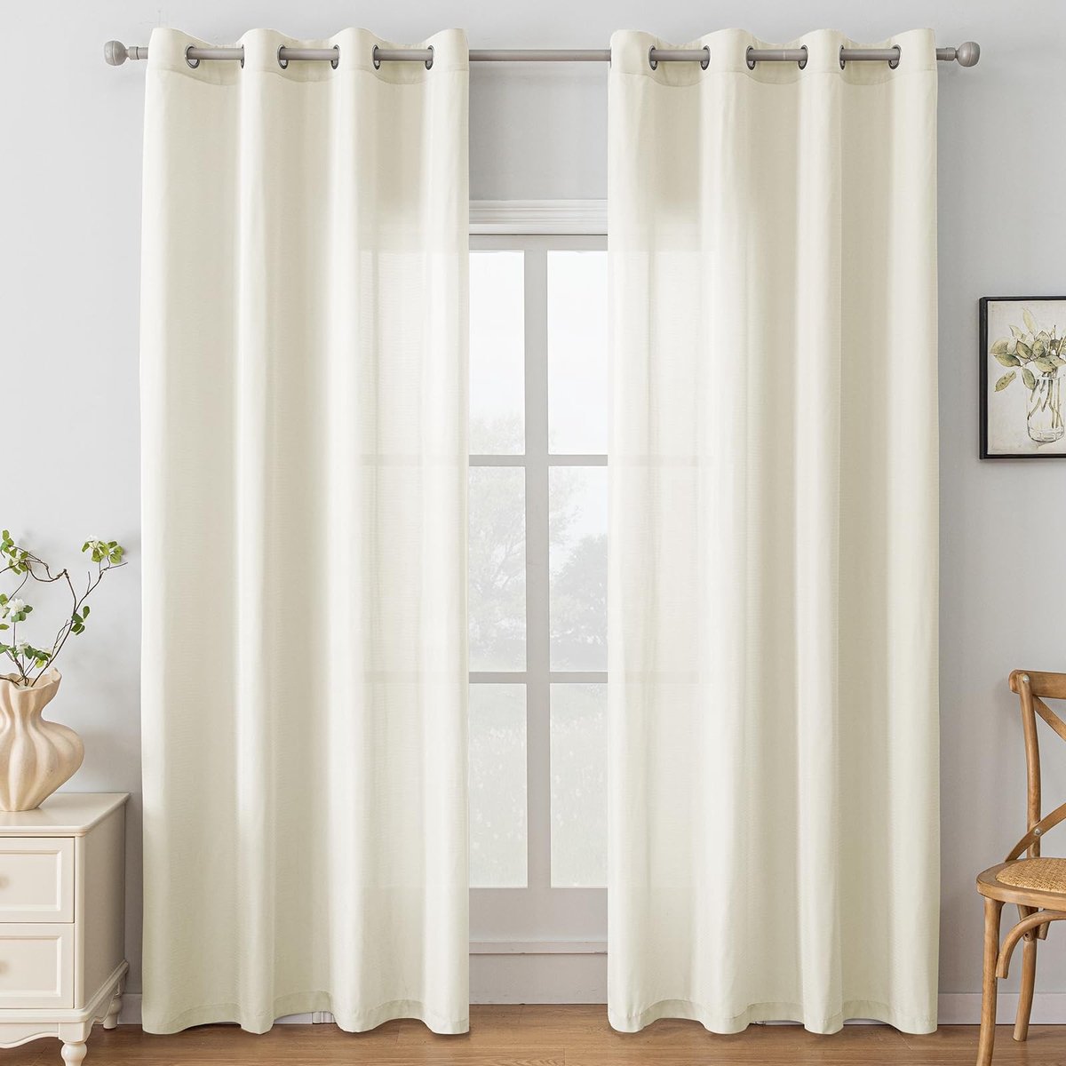 SolidKeus - Set van 2 Transparante Gordijnen 140x145cm