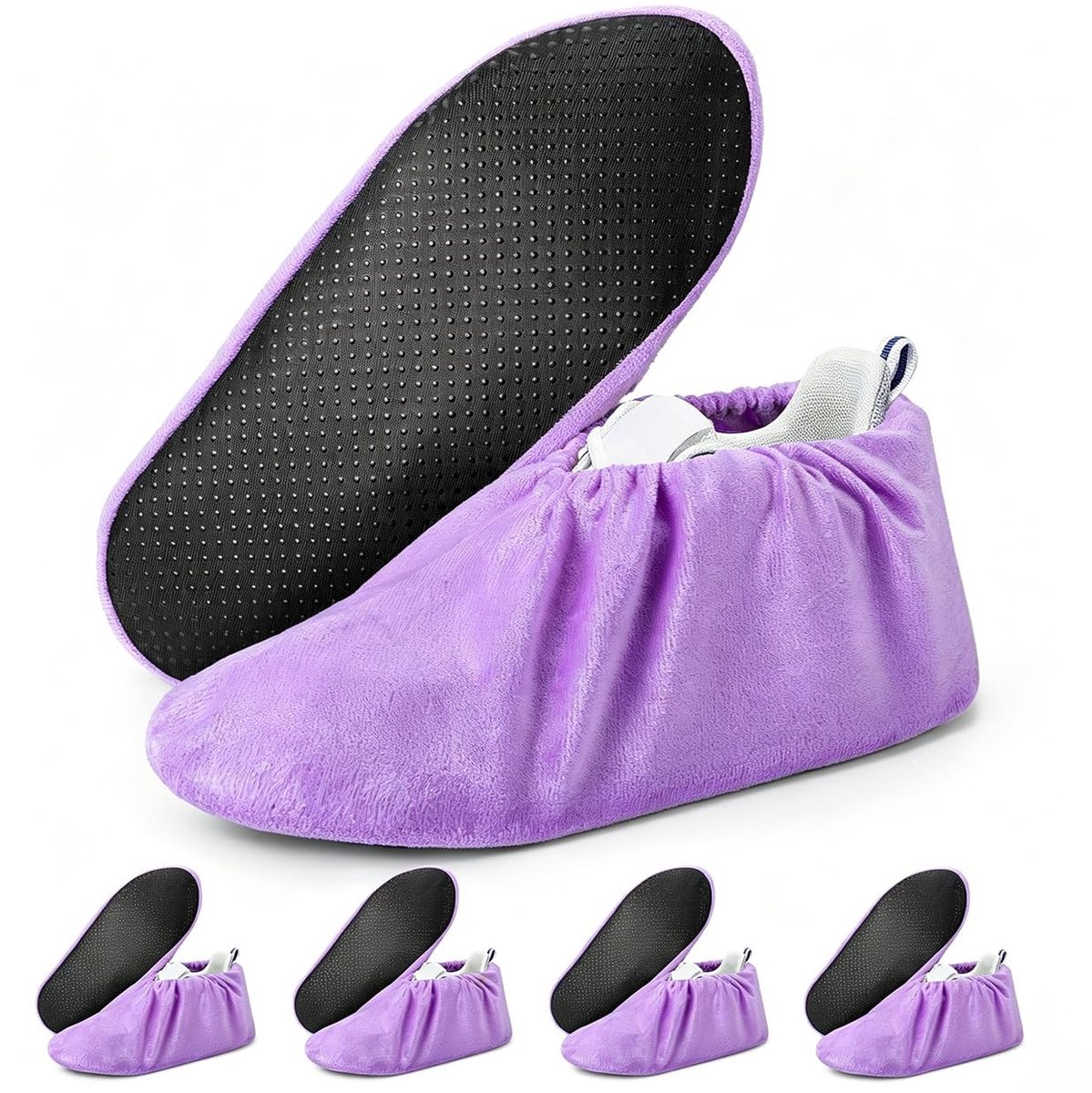 SolidKeus - Wasbare Overschoenen voor Thuis, Antislip en Machinewasbaar - Lichtpaars - 5 Pairs