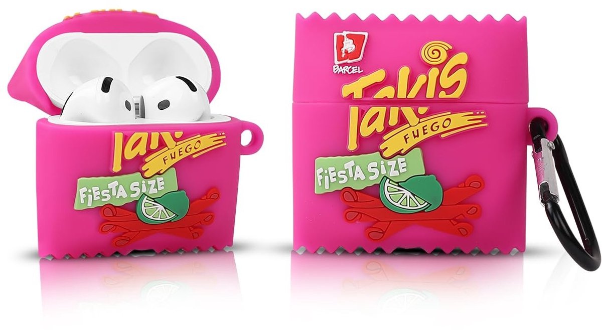 SolidKeus - Beschermende Silicone Hoes voor AirPods 4 met Sleutelhanger (Takis)