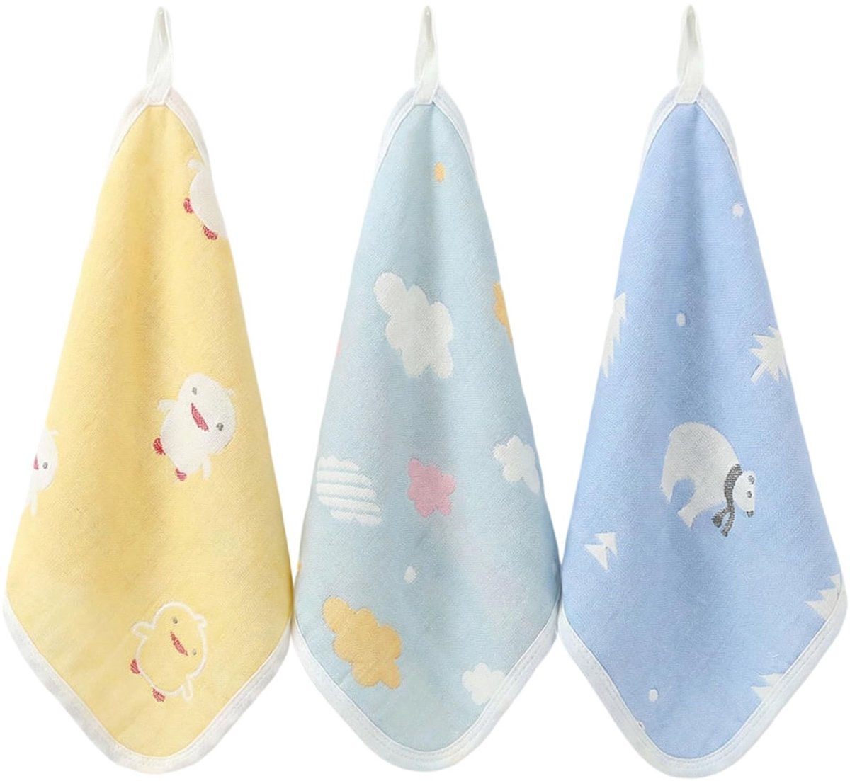 SolidKeus - Set van 2 Mousseline Handdoeken voor Baby's, 25 x 25 cm