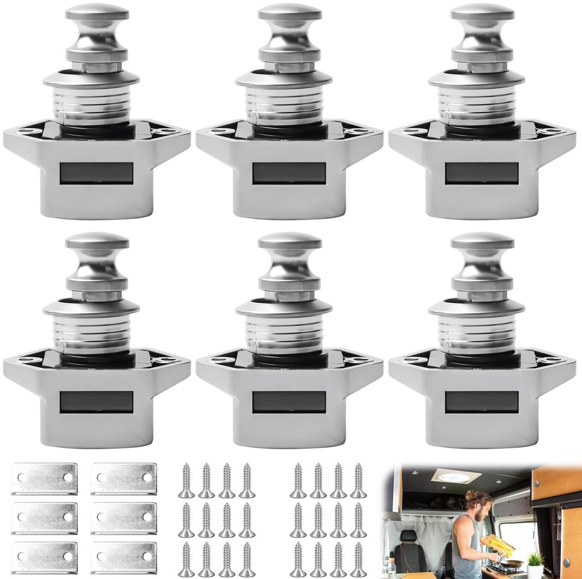 SolidKeus - Set van 6 Drukknopsloten voor Caravan