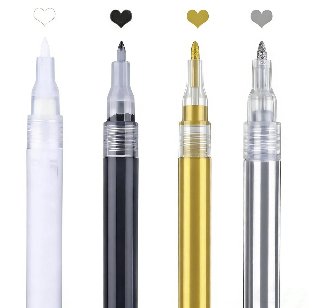 SolidKeus - Set van 4 Acryl Verfmarkers met Fijne Punt