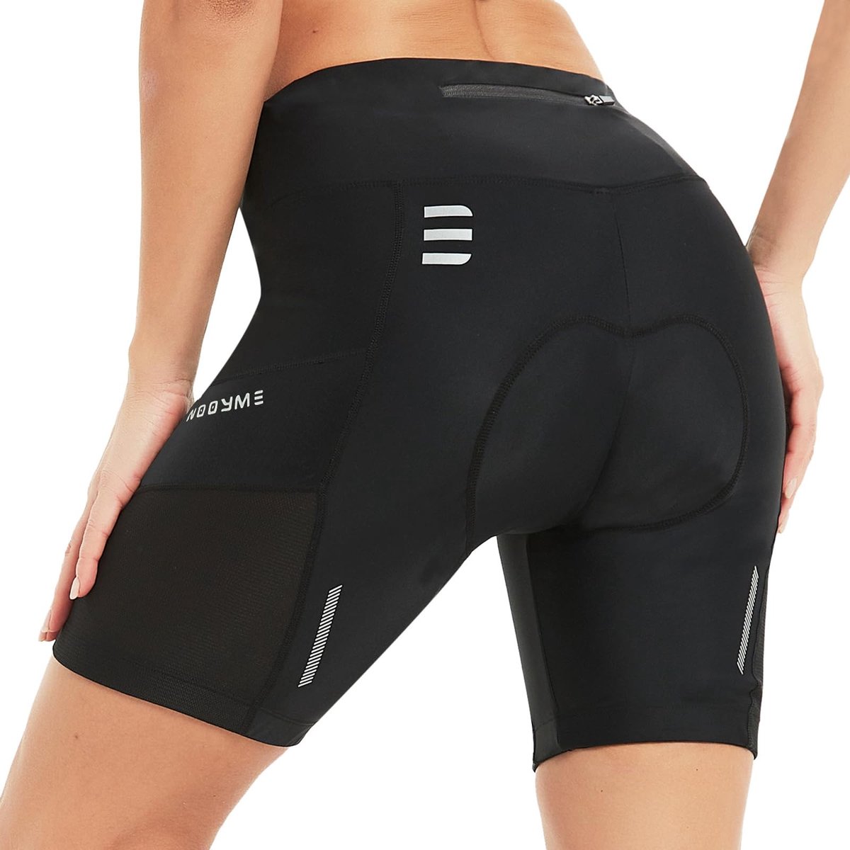 SolidKeus - Dames Fietsshorts met 4D Padding en Zak (Ademend en Sneldrogend, Zwart)