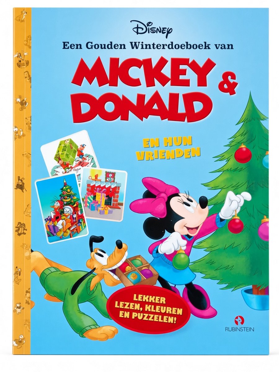 Gouden Disney winter doeboek van Mickey Mouse & Donald Duck en hun vriendjes - puzzelboek kleurboek - spelletjesboek - boek