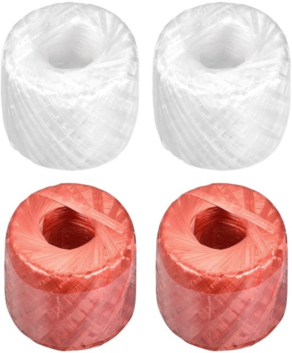 Touw 250m - Polyester/Nylon - Huishoudelijk - DIY - 4 Rollen - Gebundelde Verpakking - Koord
