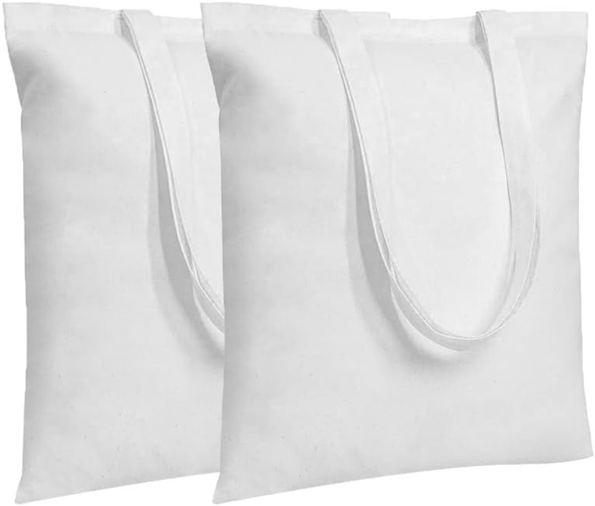 Canvas Tas - Wit - 2 Stuks - Polyester voor Sublimatie - Voor Creatieve Projecten