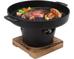 Mini BBQ Grill - Zwart - Draagbare Tafelblad Grill - Rookloze Koreaanse Barbecue voor Binnen en Buiten