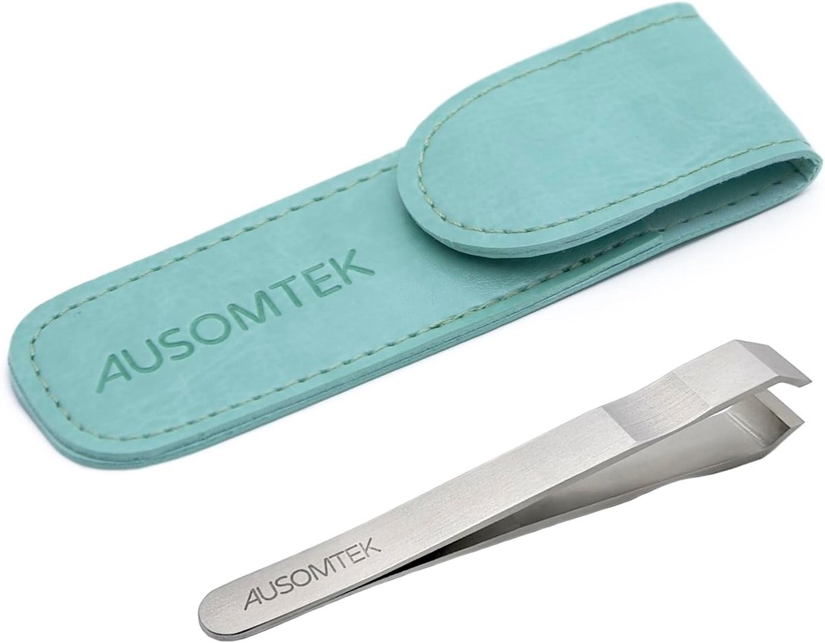 Baardpincet - Cyaan - 10 mm - Roestvrij Staal met Anti-Slip Ontwerp - Voor Ontharing en Wenkbrauwen