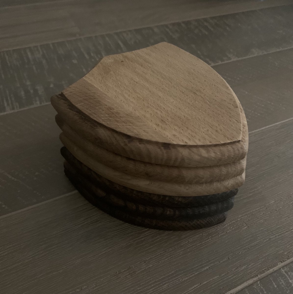 Luxe Handgemaakte Massief Eikenhouten Onderzetters (6-delige Set) R Gijsbers Design
