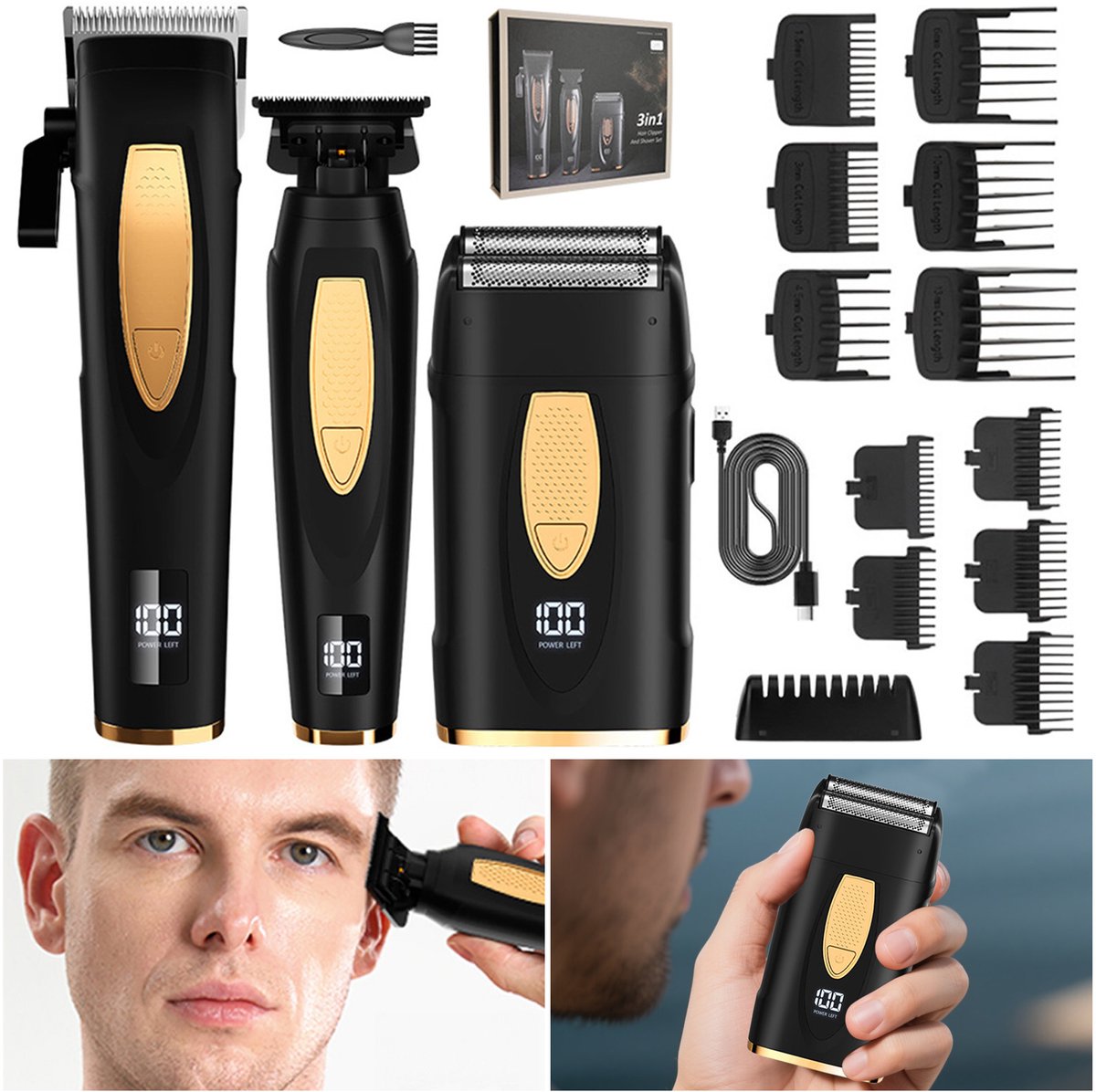 REDOM Tondeuse Haartrimmer 3-delige Set thumbnail 5