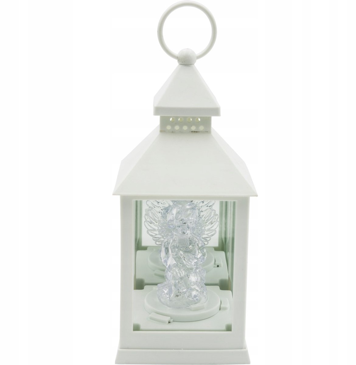 LED Graf Lampion met Engel - Wit, 26,5cm