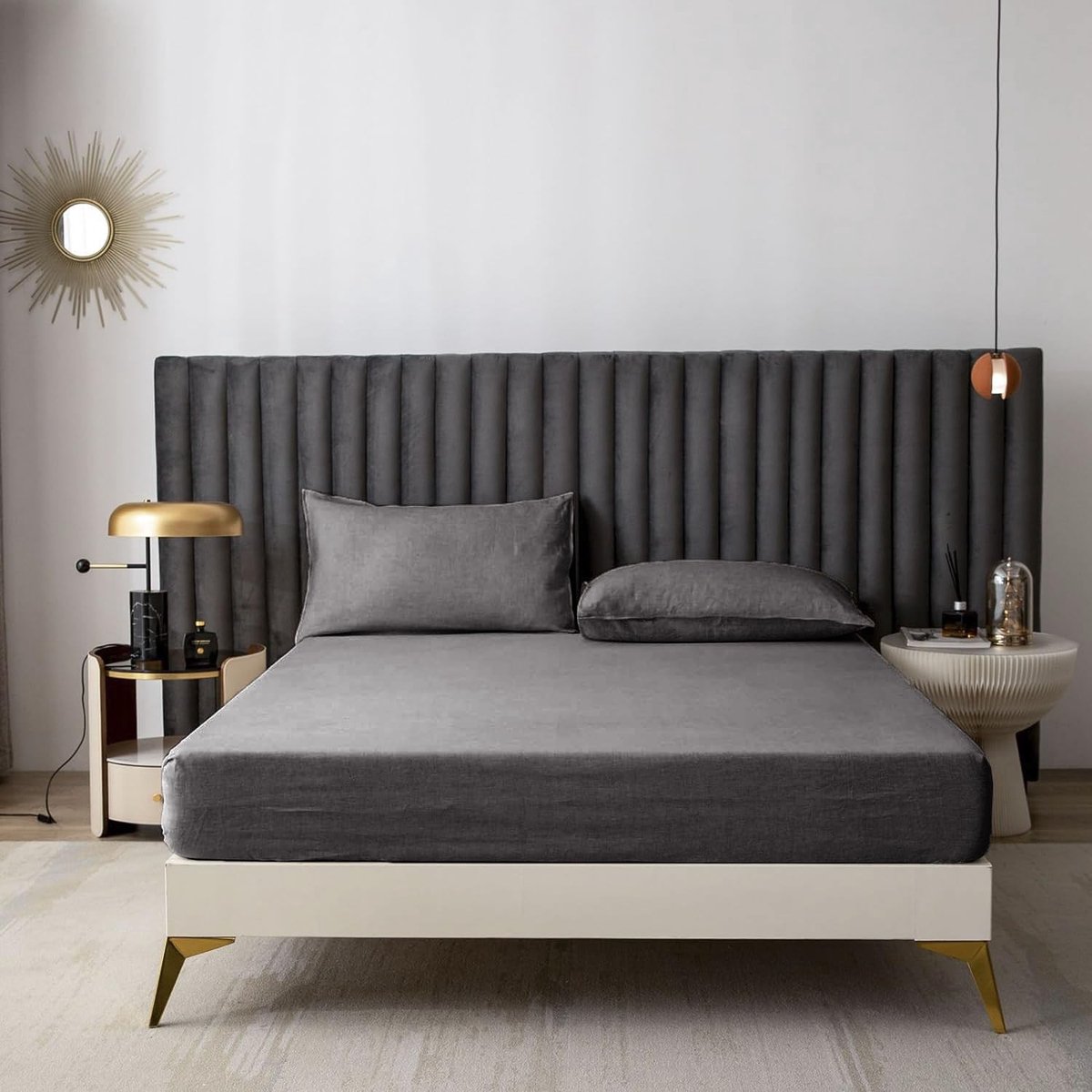 Omgoods - Fitted Sheet van 100% Linnen 200 x 200 cm met Diepe Hoek
