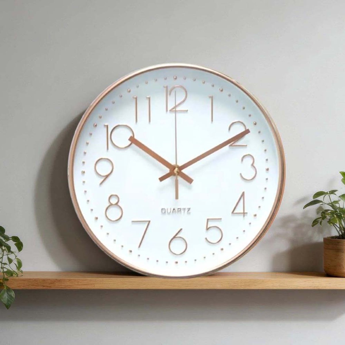 Stille kwarts-wandklok (20 cm) met kubusvormig digitaal display – Eenvoudige digitale klok voor woonkamer of slaapkamer – Woondecoratie