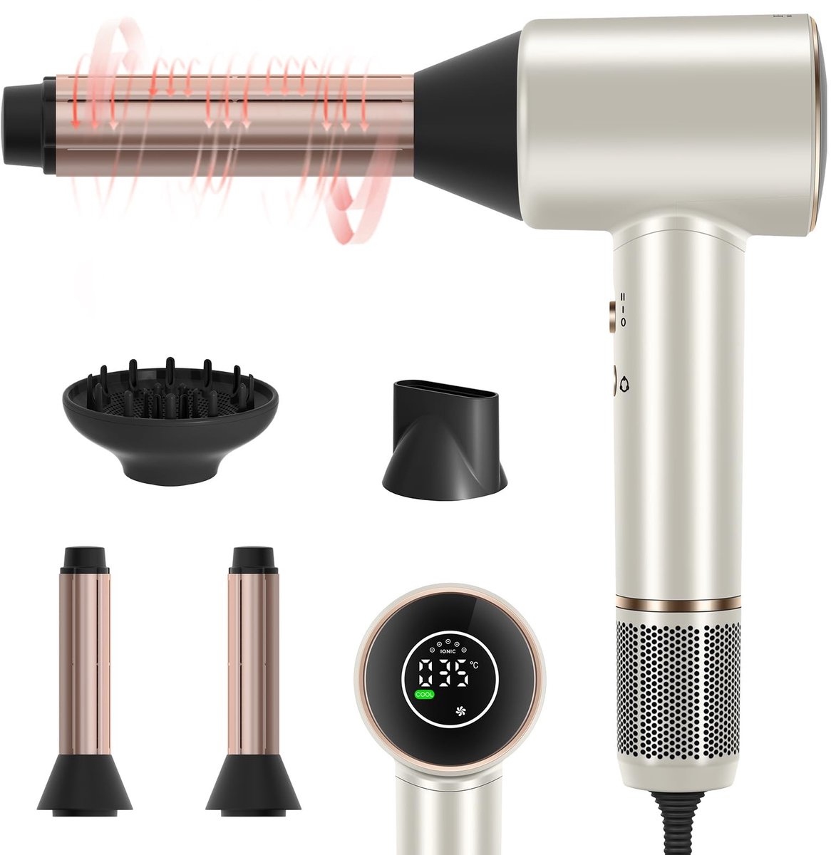 Omgoods - Professionele Haardroger met LED Display en Snelle Droogfunctie