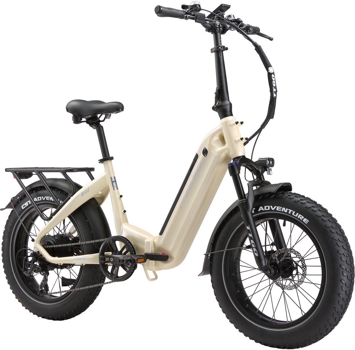 TTGO 20*4.0 Elektrische vouwfietsen- 48V18Ah Lithium Accu – 70Nm Elektrische Fiets – Actieradius tot 140 km – Shi o 7 Versnellingen – Hydraulische Schijfrem –Aluminium –250W Motor –Krachtsensor–Elektrische Stadsfiets –Wit