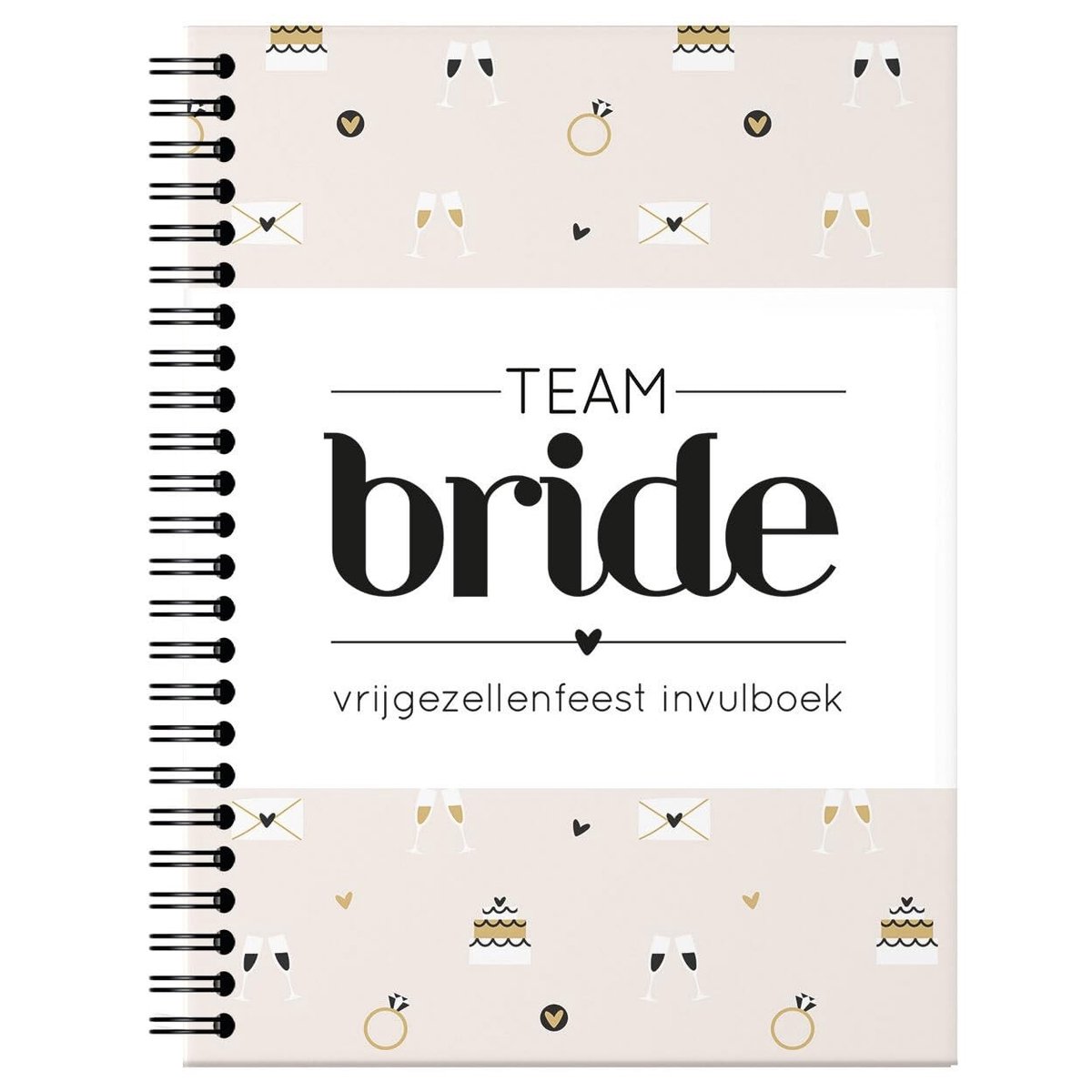 Elzusha - Vrijgezellenfeest Invulboekje 'Team Bride' - Voor 25 Personen - Beige Softcover
