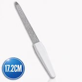 Professionele Saffier Nagelvijl - Metalen Nagelvijl - Dubbelzijdig Grof en Fijn - Manicure en Pedicure - Voor Vinger- en Teennagels - 17,2 cm - Wit