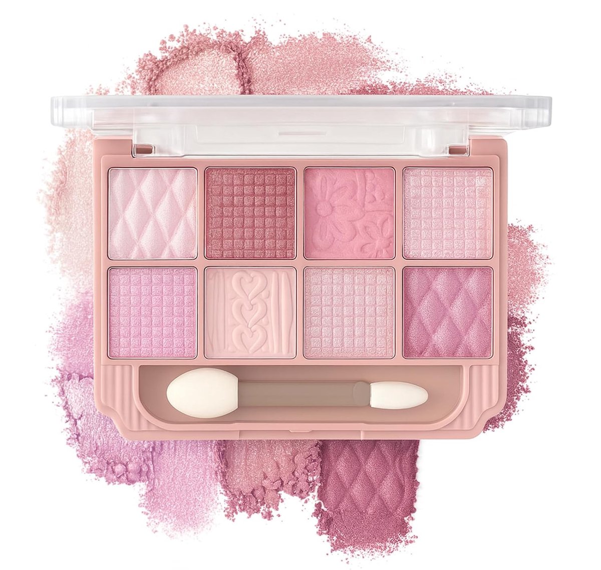 Compact Oogschaduw Palette – Rose Romance – 8 Kleuren – Roze Tinten – Langhoudend & Waterproof