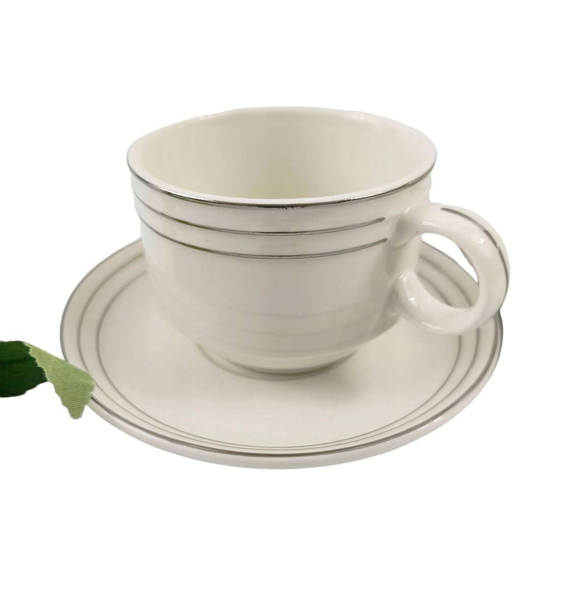 Zellerfeld Zilveren Ring Koffieservies 12 Delig - Wit/Zilver